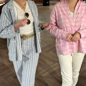 Birdcage costume striped flannel pyjama set